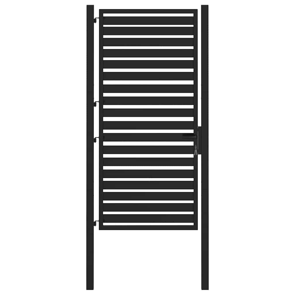 fekete alumínium kerti kapu zárható 100x180 cm