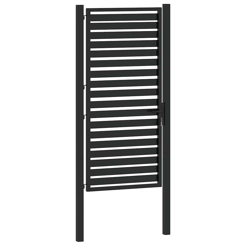fekete alumínium kerti kapu zárható 100x180 cm