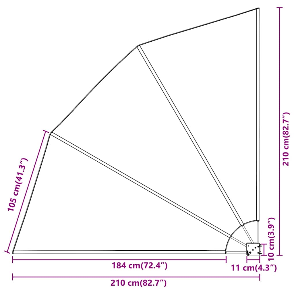 Erkély adatvédelmi képernyő 210 x 210 cm Poliészter Sötétkék