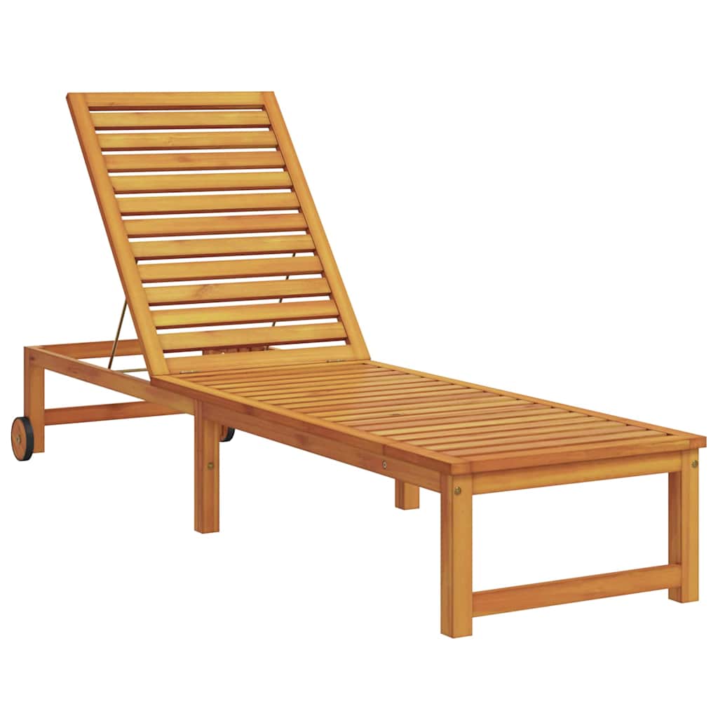 Napozó 2 pcs Barna 202 x 53 x 89 cm Tömör Akácfa