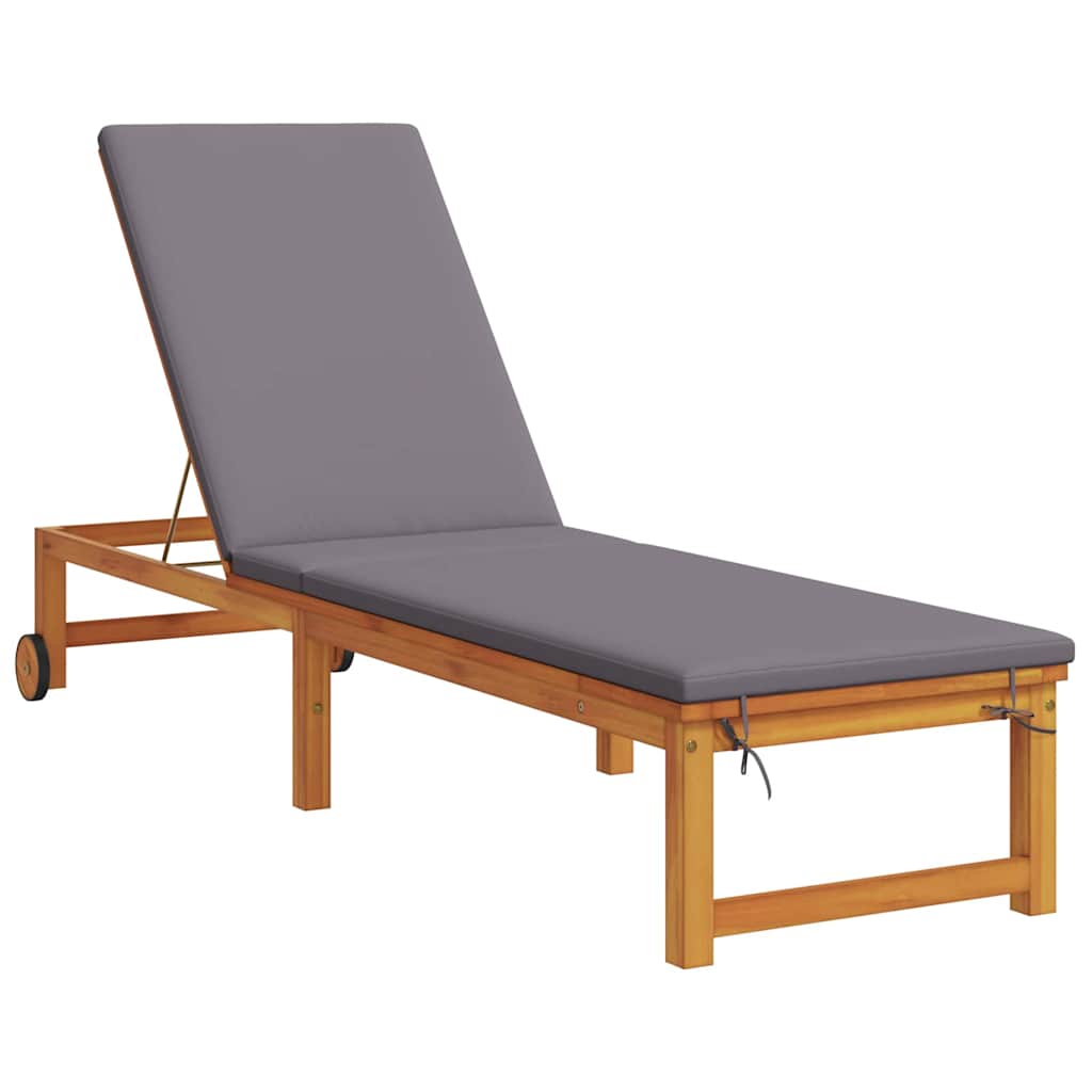 Napozó 2 pcs Barna 202 x 53 x 89 cm Tömör Akácfa