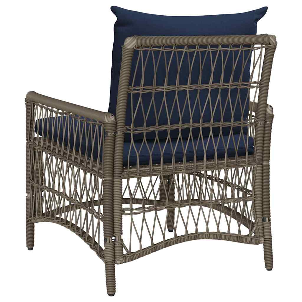 Kerti Szék párnával Szürke 73 x 61 x 77 cm polirattan