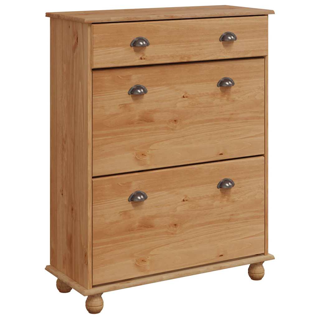 Cipőszekrény fiókkal ASKIM Barna 85 x 35 x 108 cm Tömör fenyőfa