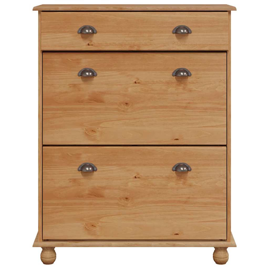 Cipőszekrény fiókkal ASKIM Barna 85 x 35 x 108 cm Tömör fenyőfa