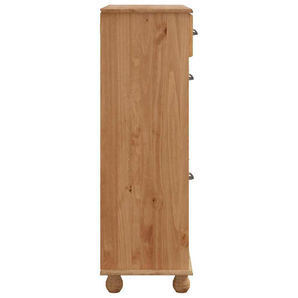 Cipőszekrény fiókkal ASKIM Barna 85 x 35 x 108 cm Tömör fenyőfa