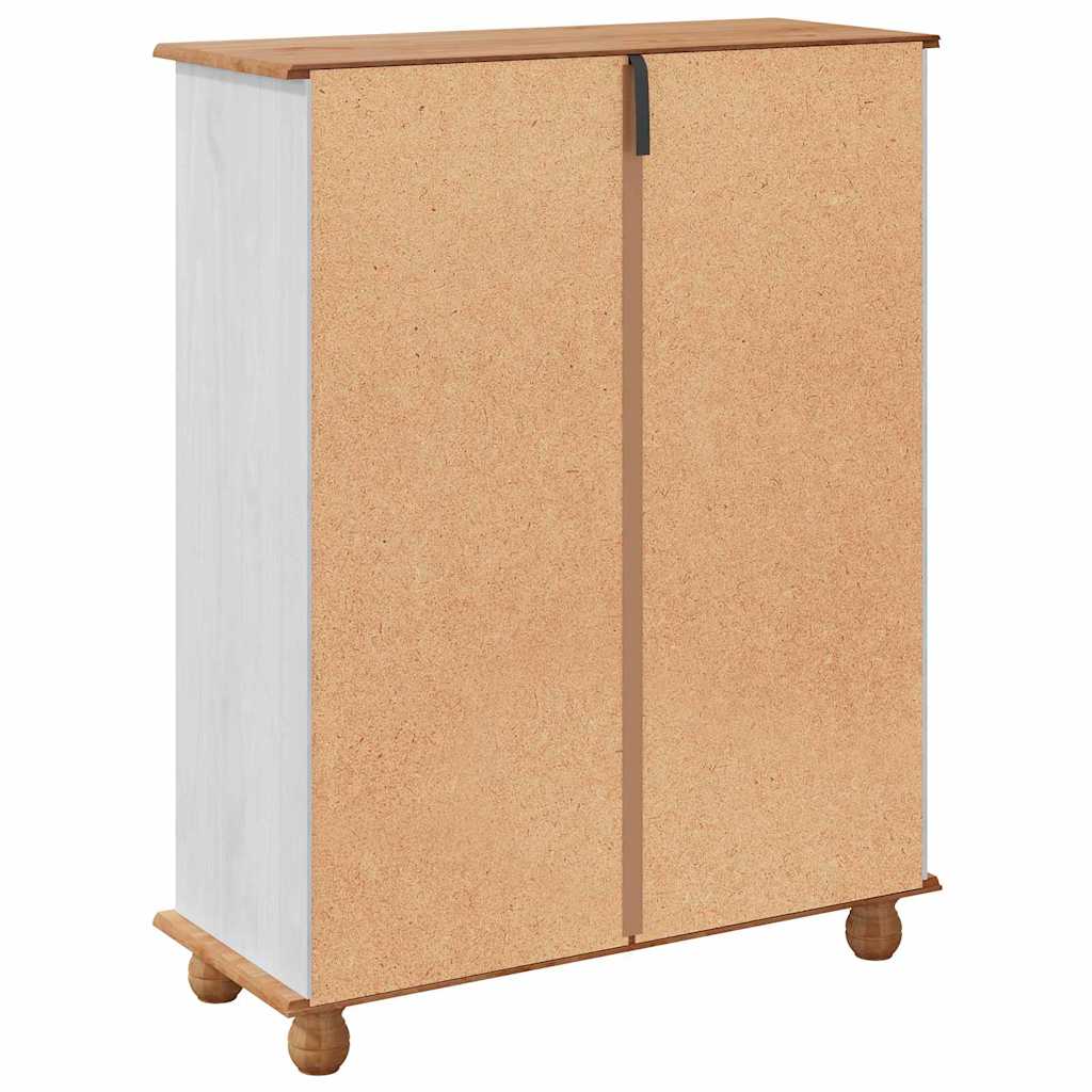 Cipőszekrény fiókkal ASKIM Fehér 85 x 35 x 108 cm Tömör fenyőfa