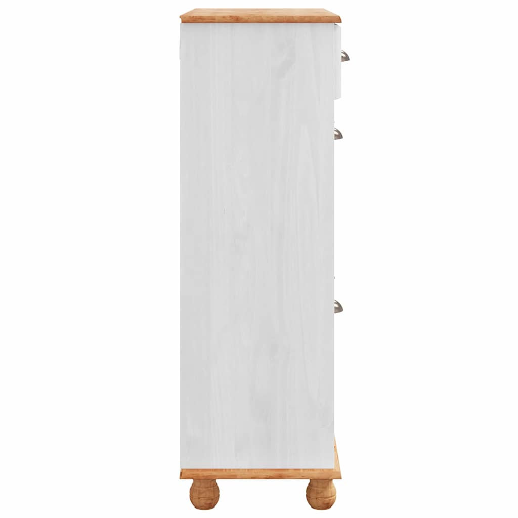 Cipőszekrény fiókkal ASKIM Fehér 85 x 35 x 108 cm Tömör fenyőfa