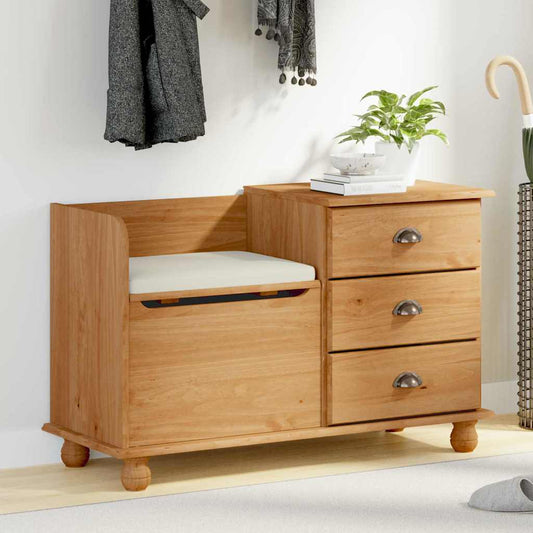 Tárolópad fiókkal ASKIM Barna 100 x 39 x 62 cm Tömör fenyőfa