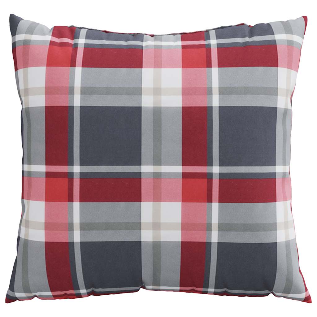 4 db piros kockás mintás kanapépárna 40 x 40 cm szövet