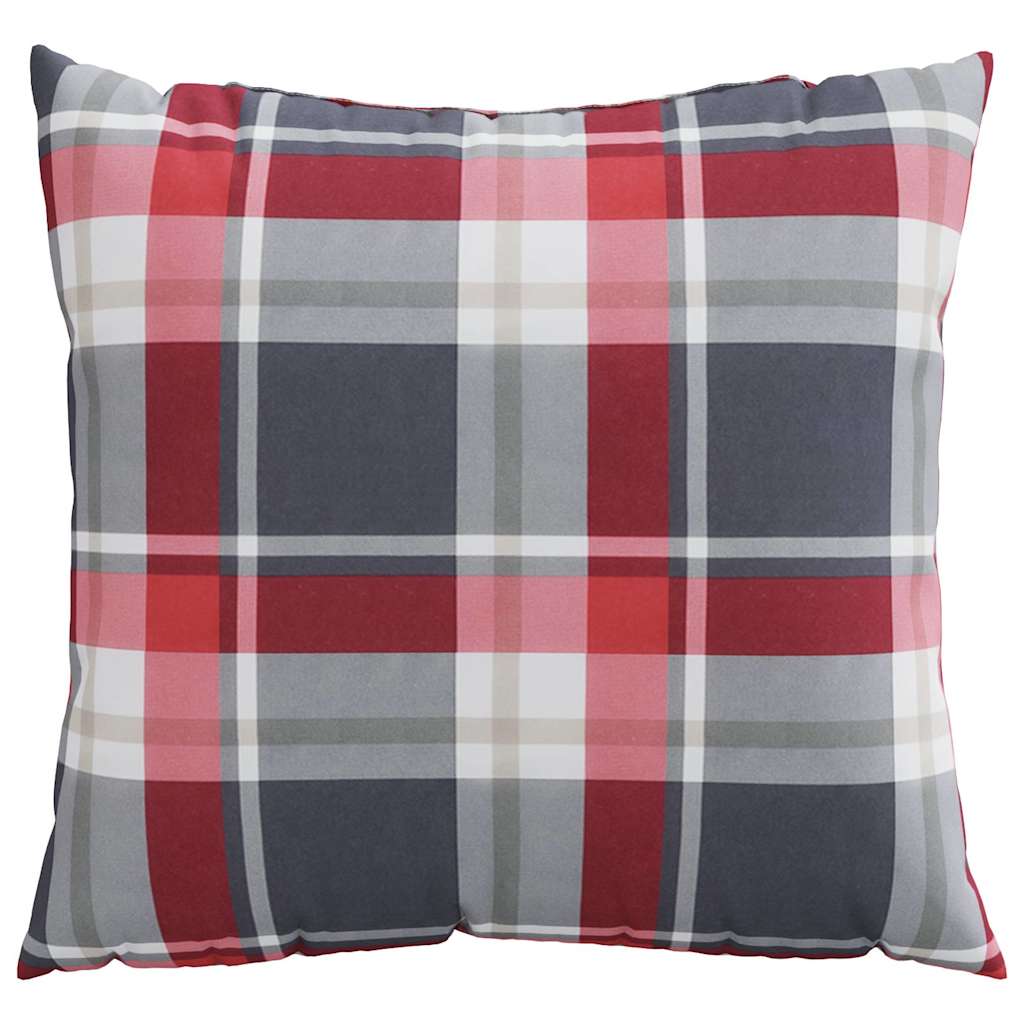 4 db piros kockás mintás kanapépárna 60 x 60 cm szövet