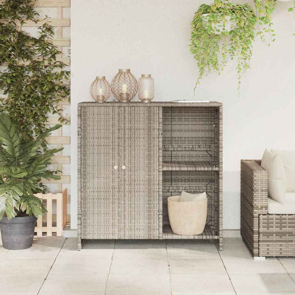 Tárolószekrény polcokkal Világosszürke 100 x 36 x 102 cm Rattan