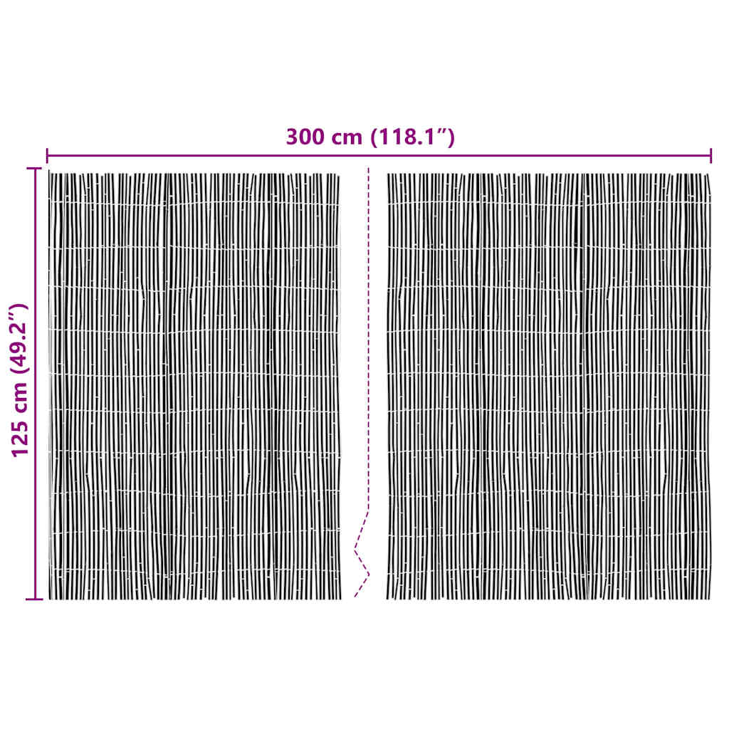 Bambusz kerítés 300 x 125 cm Bambusz Természetes