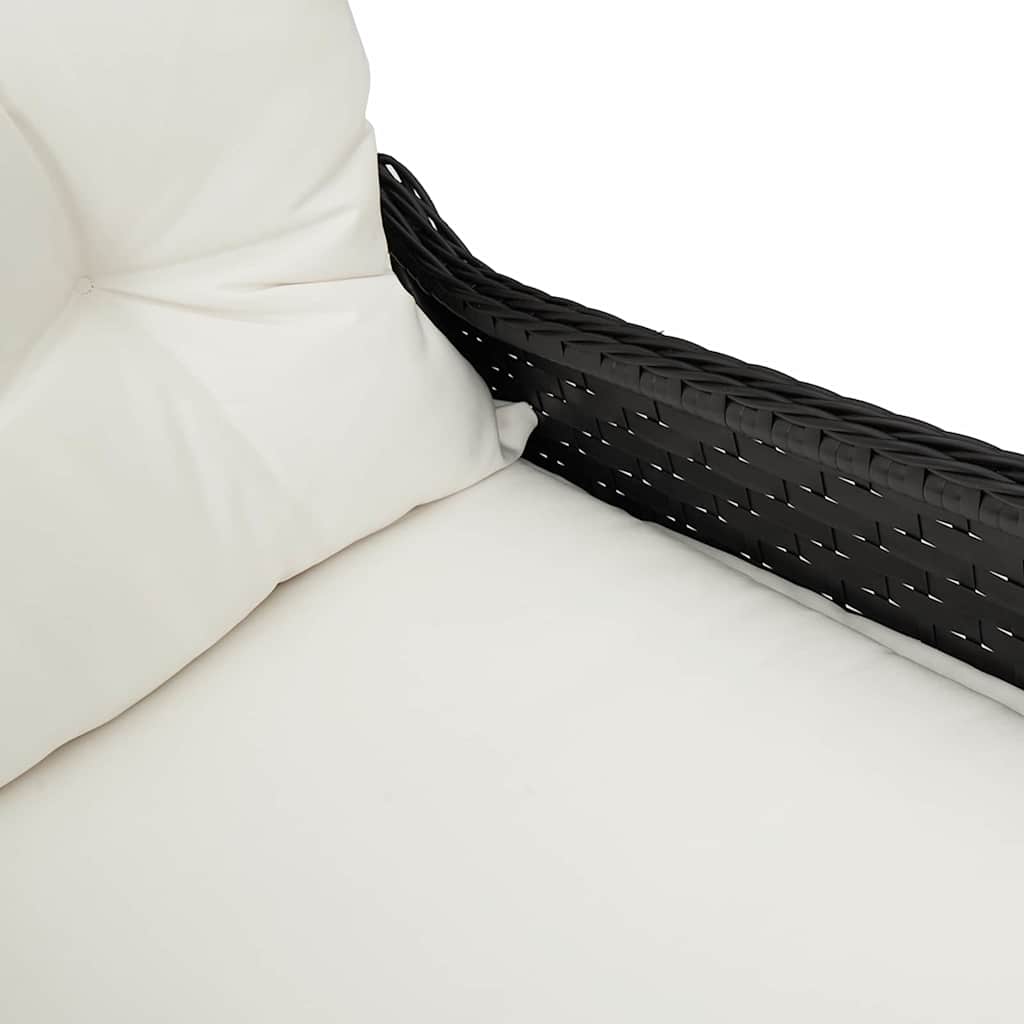 Fotel ágy párnával Fekete 56 x 66 x 95 cm polirattan