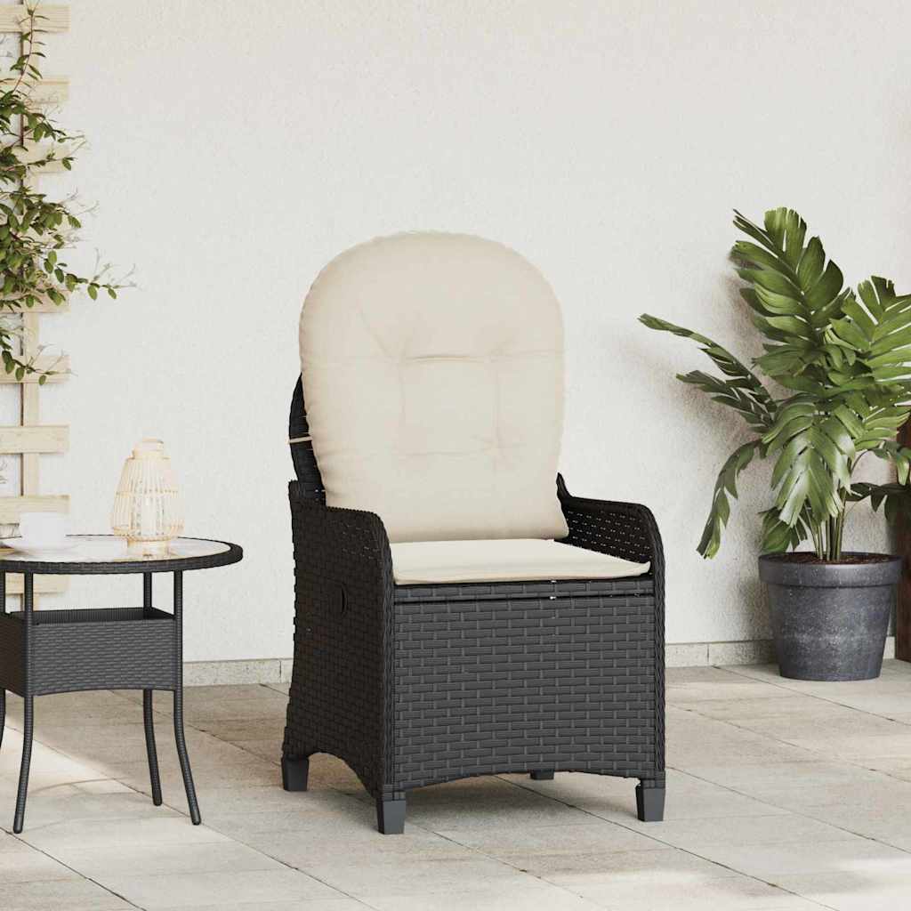Fotel ágy párnával Fekete 56 x 66 x 95 cm polirattan