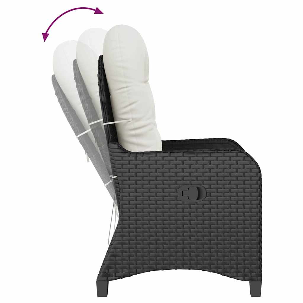 Fotel ágy párnával Fekete 56 x 66 x 95 cm polirattan