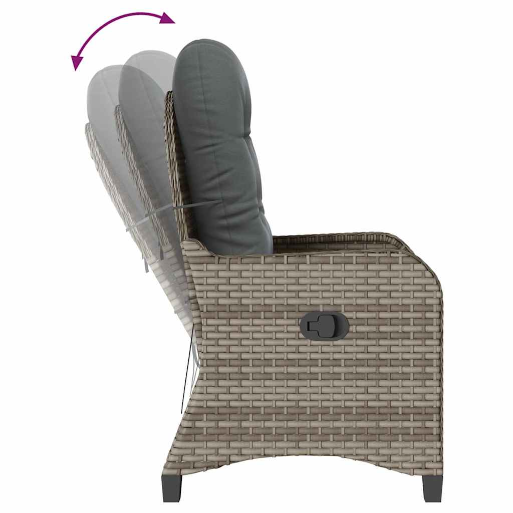 Fotel ágy párnával Szürke 56 x 66 x 95 cm polirattan