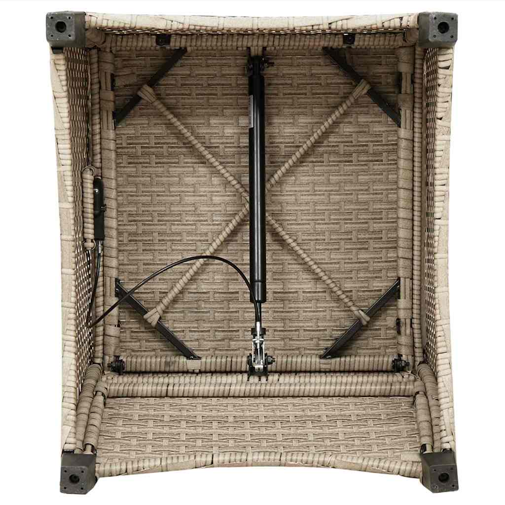 Fotel ágy párnával Bézs 56 x 66 x 95 cm polirattan