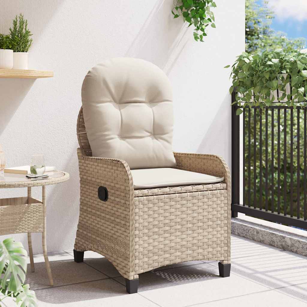 Fotel ágy párnával Bézs 56 x 66 x 95 cm polirattan