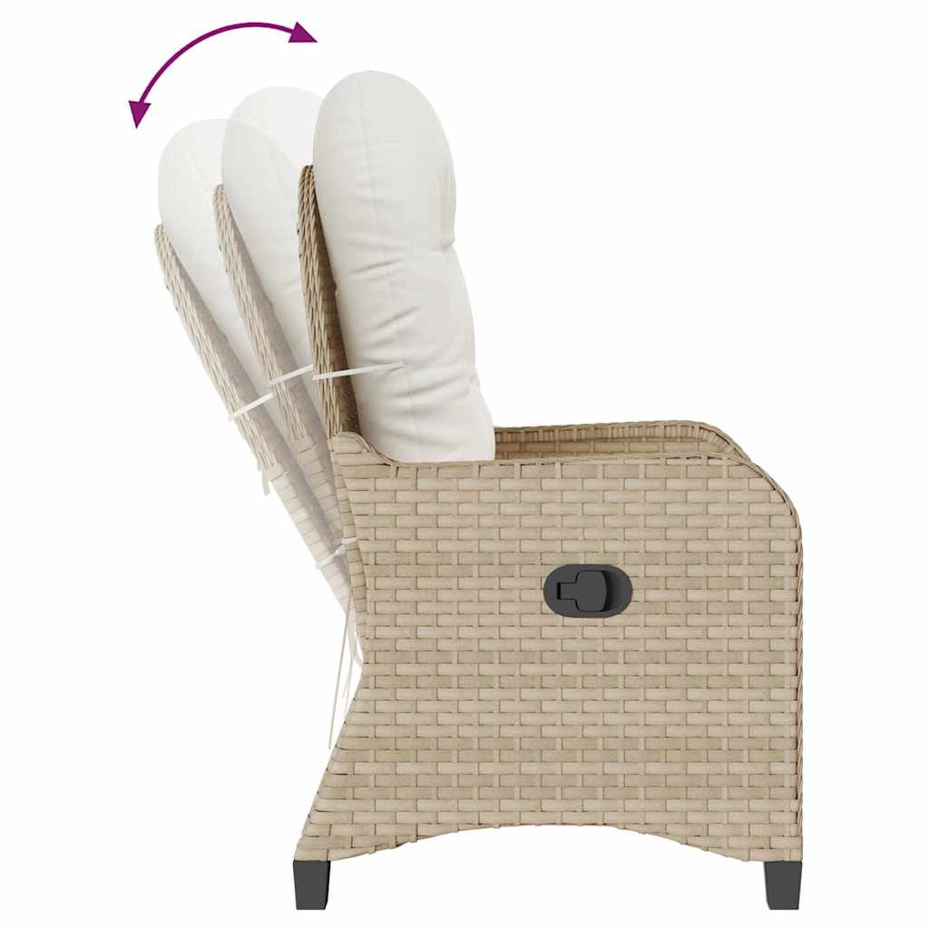Fotel ágy párnával Bézs 56 x 66 x 95 cm polirattan