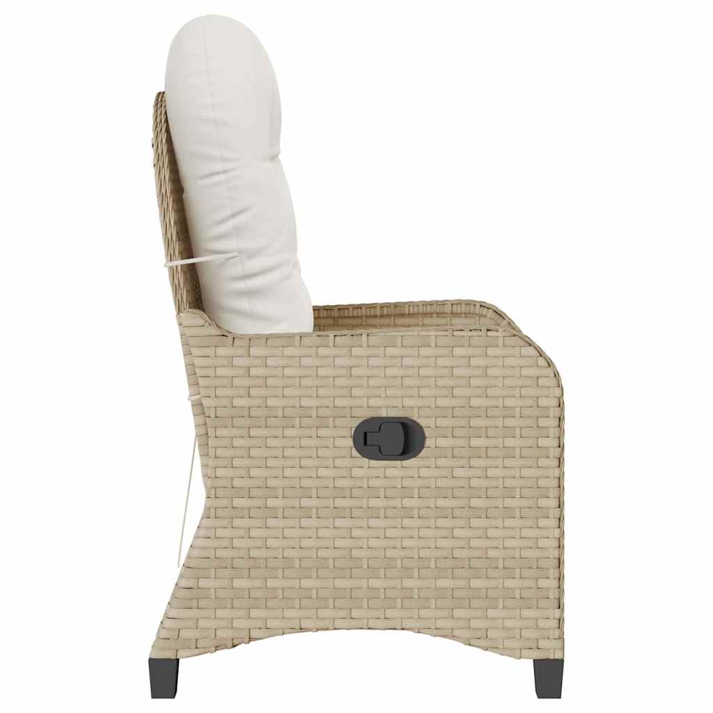 Fotel ágy párnával Bézs 56 x 66 x 95 cm polirattan