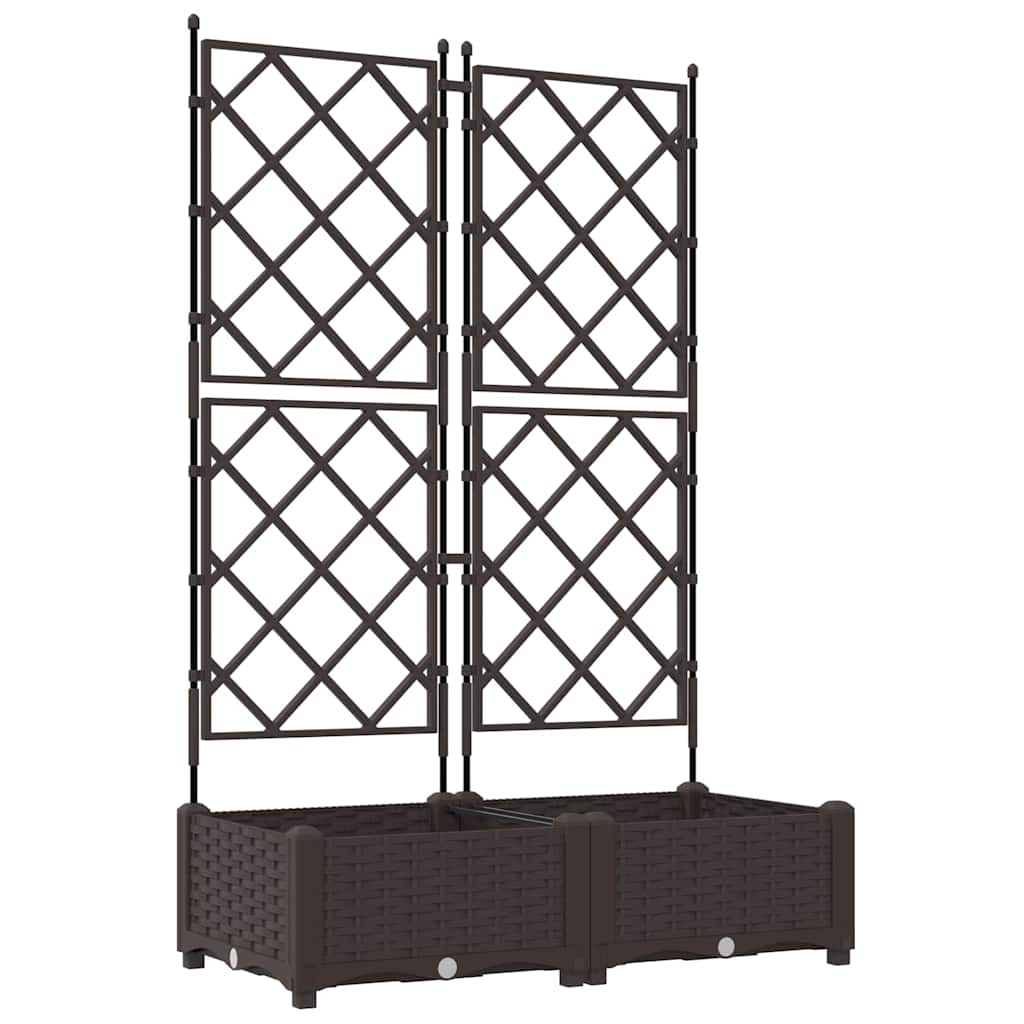 Kerti cserép 2 db Barna 80 x 40 x 125,5 cm PP