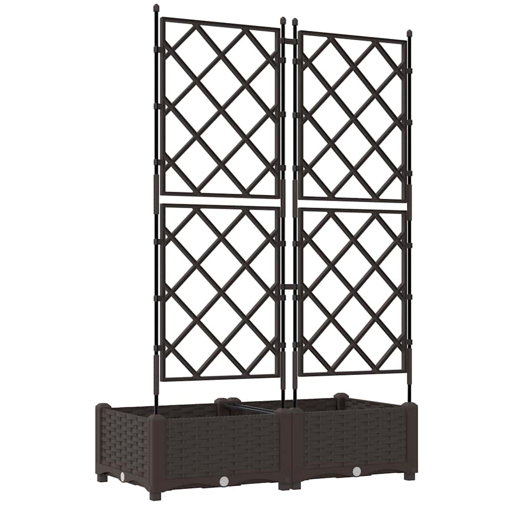 Kerti cserép 2 db Barna 80 x 40 x 125,5 cm PP