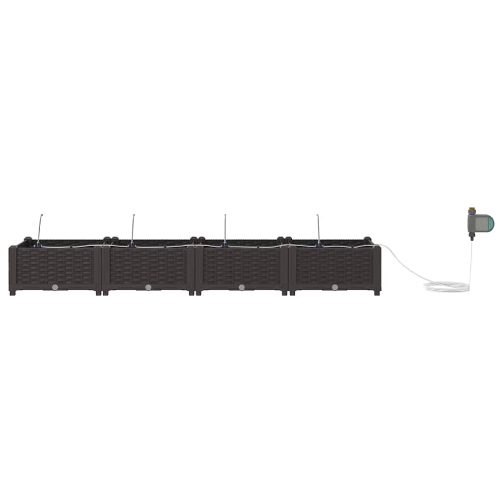 Kerti cserép 4 db Barna 160 x 40 x 22 cm PP