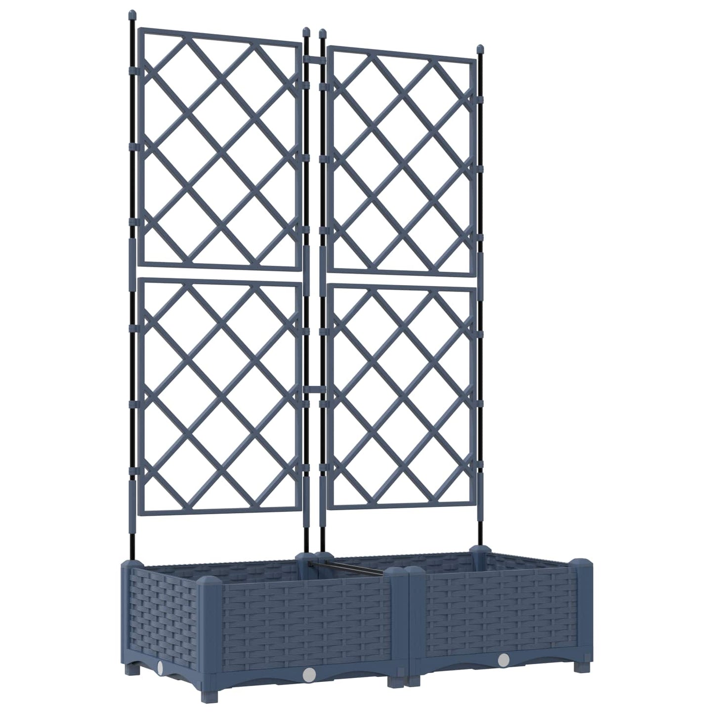 Kerti cserép 2 db Szürke 80 x 40 x 125,5 cm PP
