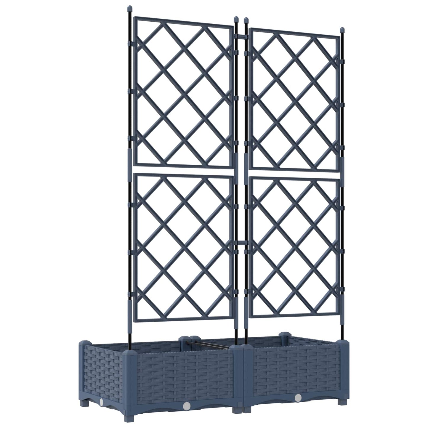 Kerti cserép 2 db Szürke 80 x 40 x 125,5 cm PP
