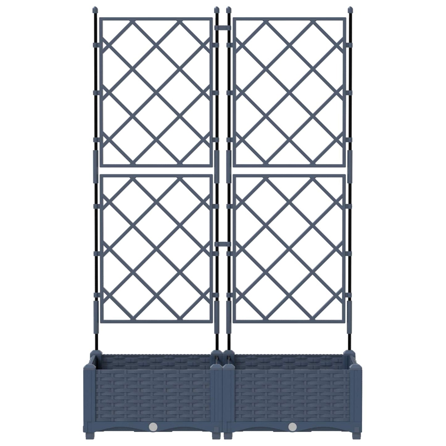Kerti cserép 2 db Szürke 80 x 40 x 125,5 cm PP