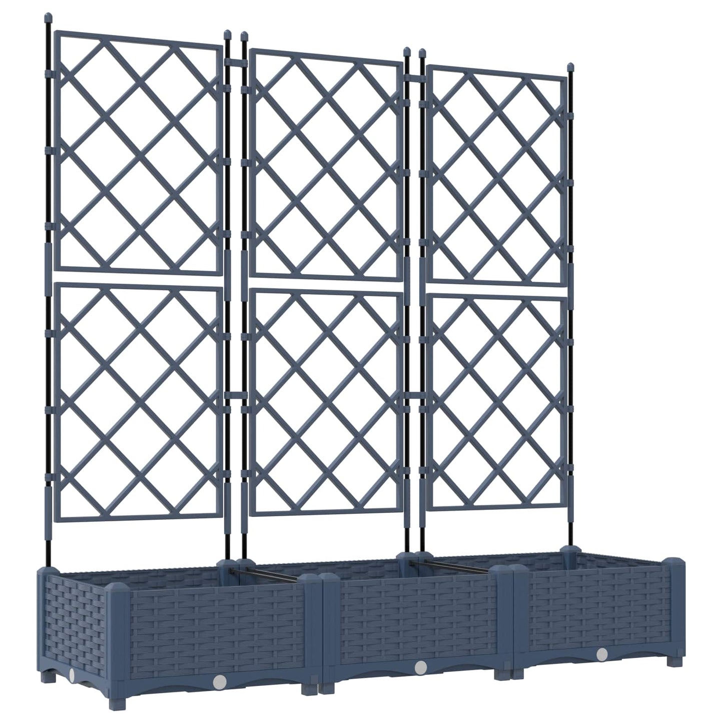 Kerti cserép 3 db Szürke 120 x 40 x 125,5 cm PP