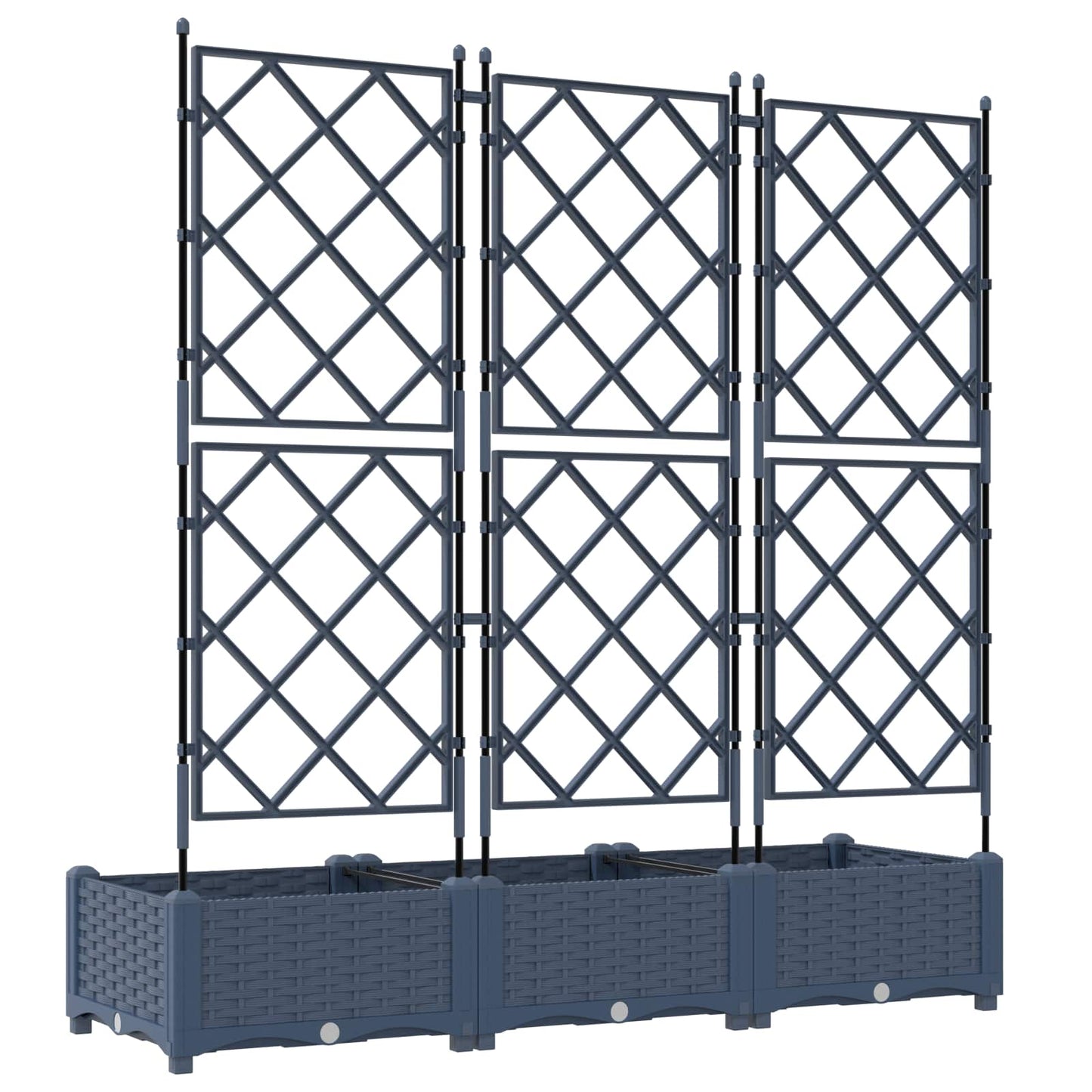 Kerti cserép 3 db Szürke 120 x 40 x 125,5 cm PP