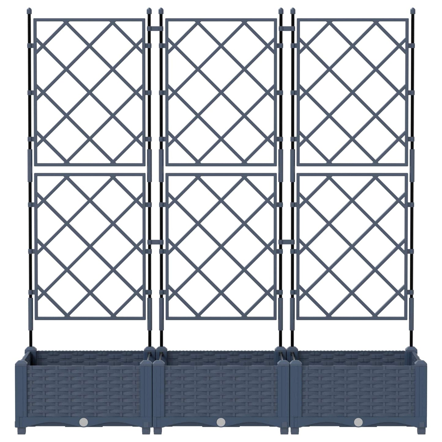 Kerti cserép 3 db Szürke 120 x 40 x 125,5 cm PP