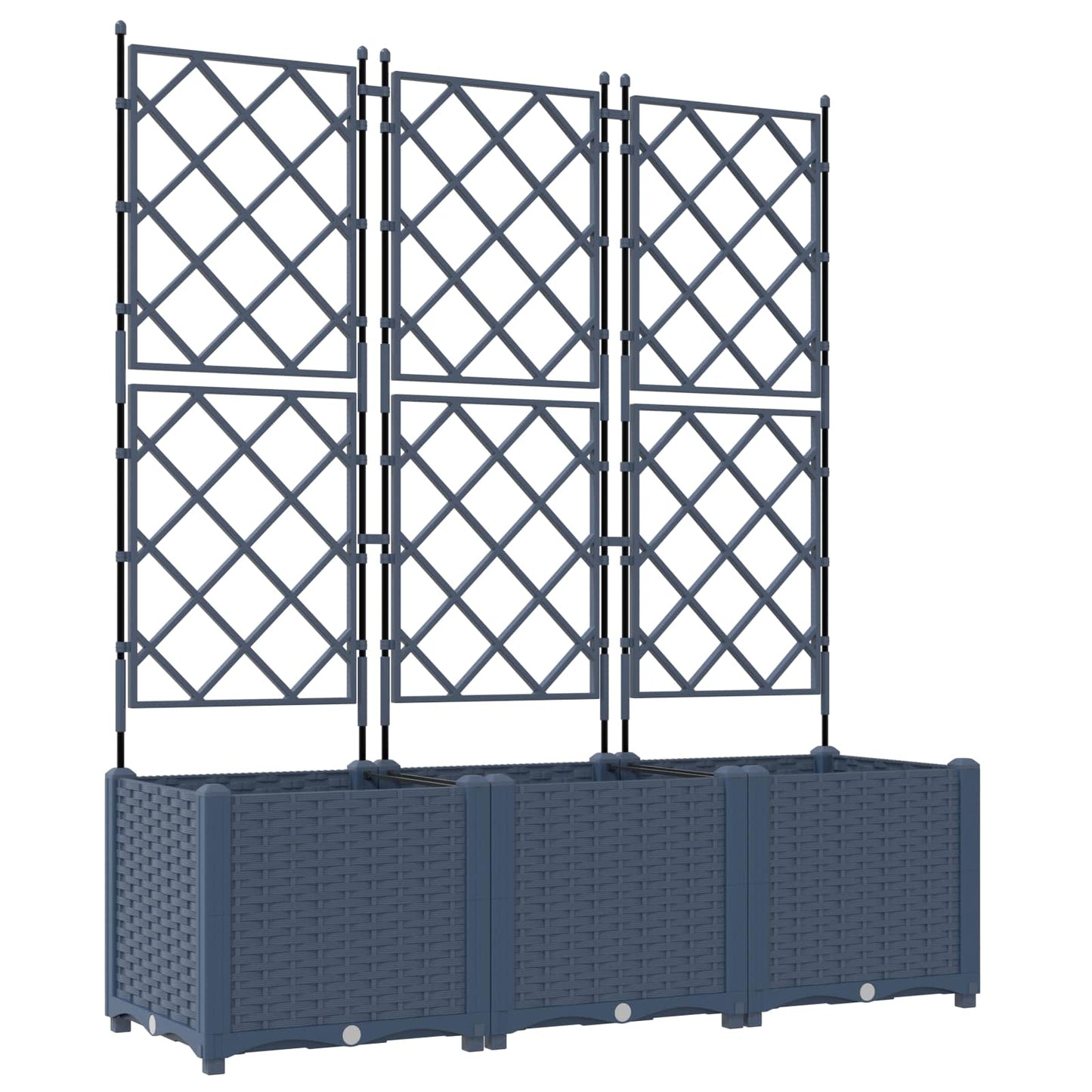 Kerti cserép 3 db Szürke 120 x 40 x 143 cm PP