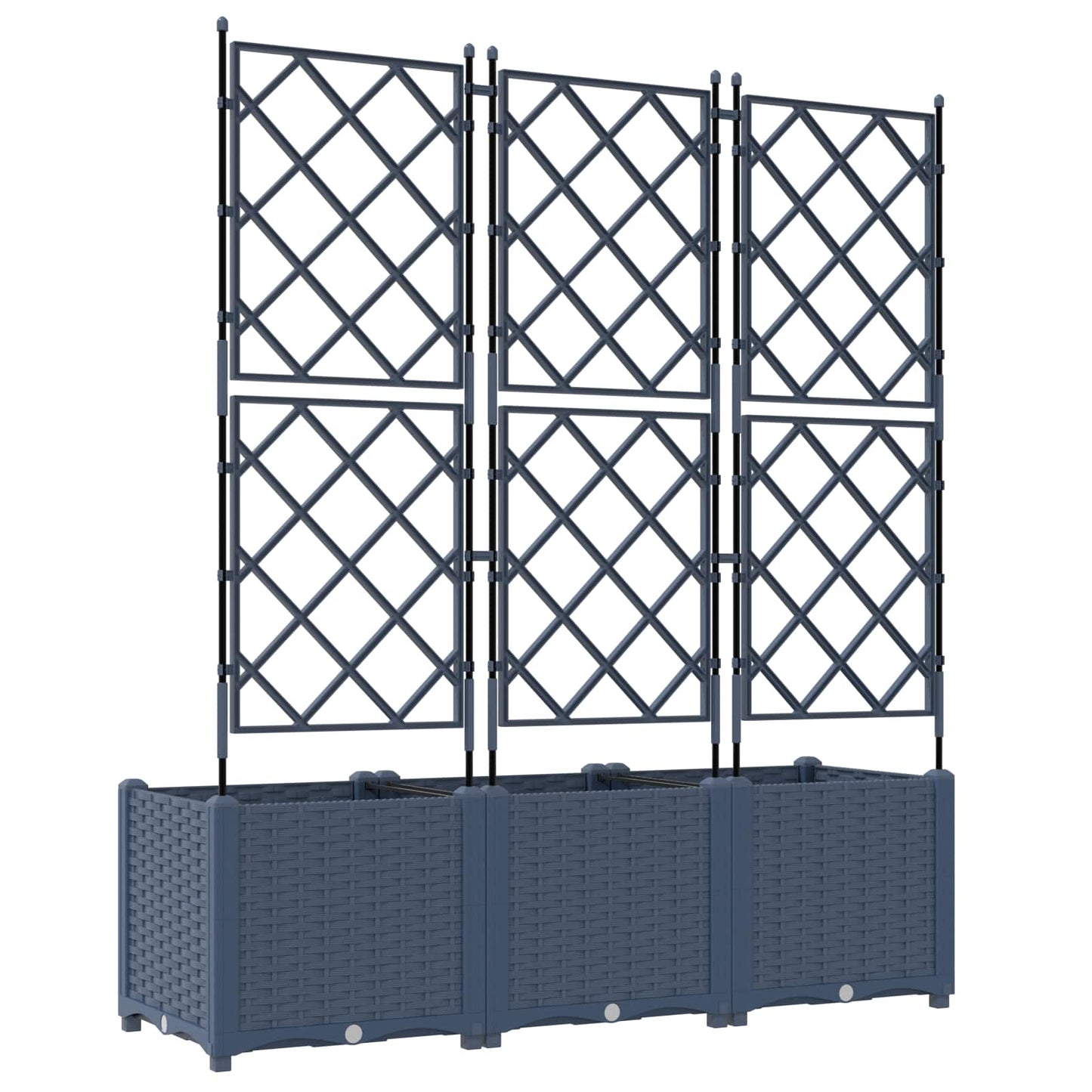 Kerti cserép 3 db Szürke 120 x 40 x 143 cm PP