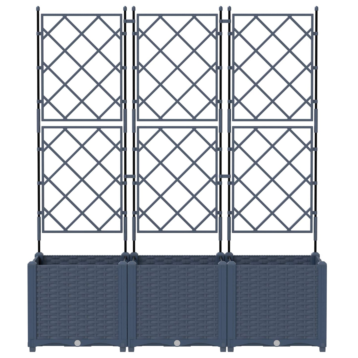 Kerti cserép 3 db Szürke 120 x 40 x 143 cm PP