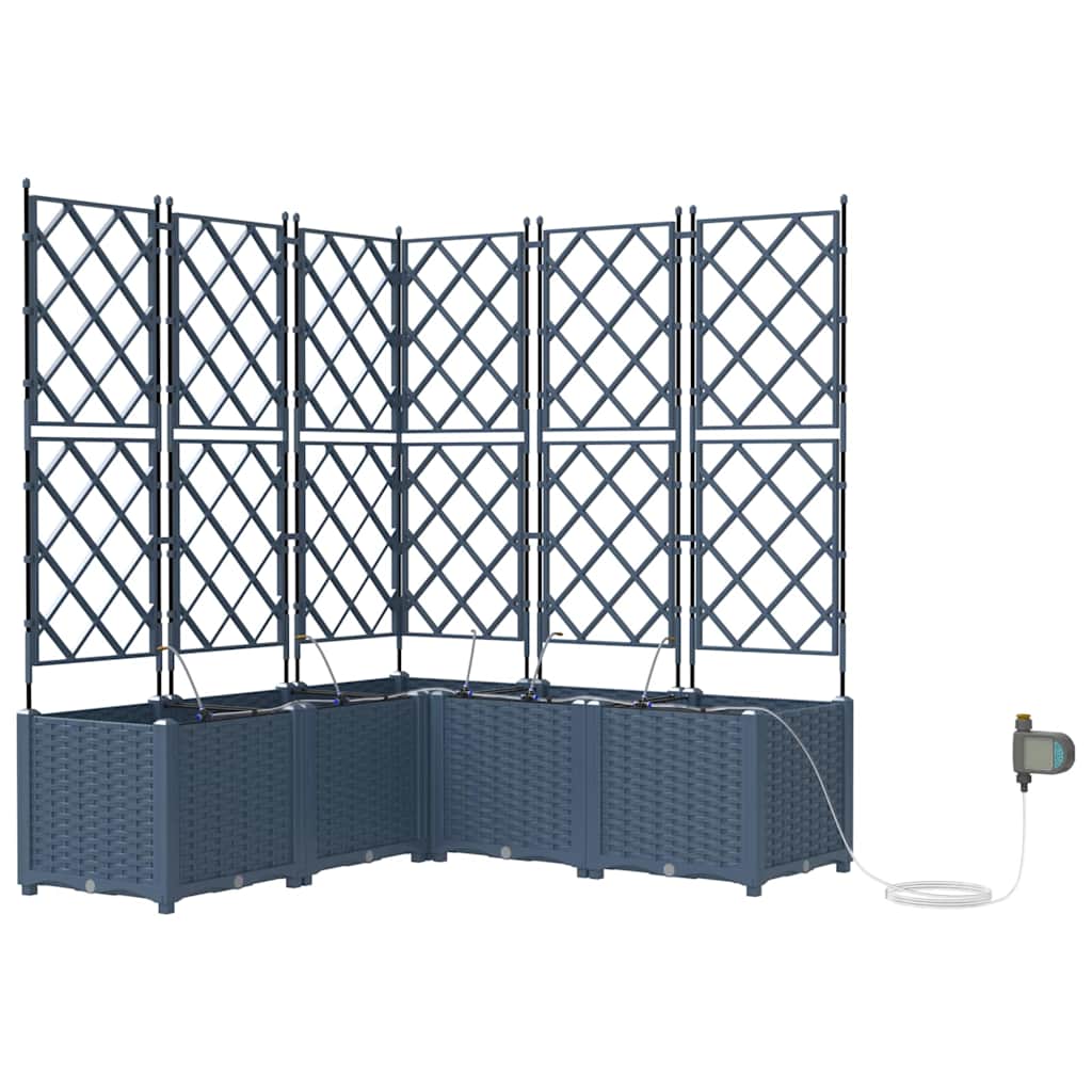 Kerti cserép 3 db Szürke 80 x 80 x 143 cm PP