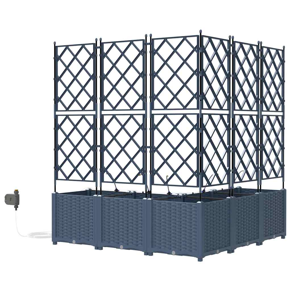 Kerti cserép 3 db Szürke 80 x 80 x 143 cm PP