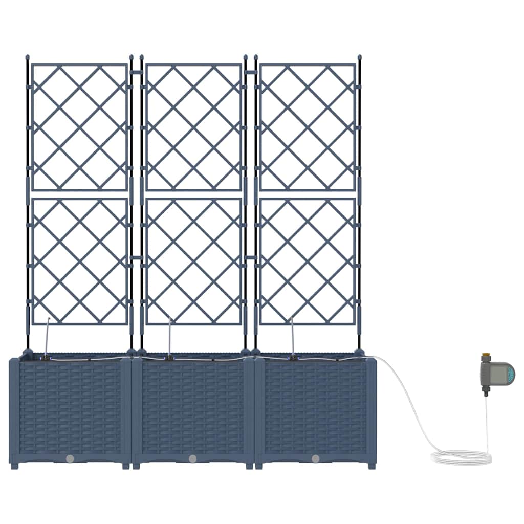 Kerti cserép 3 db Szürke 80 x 80 x 143 cm PP