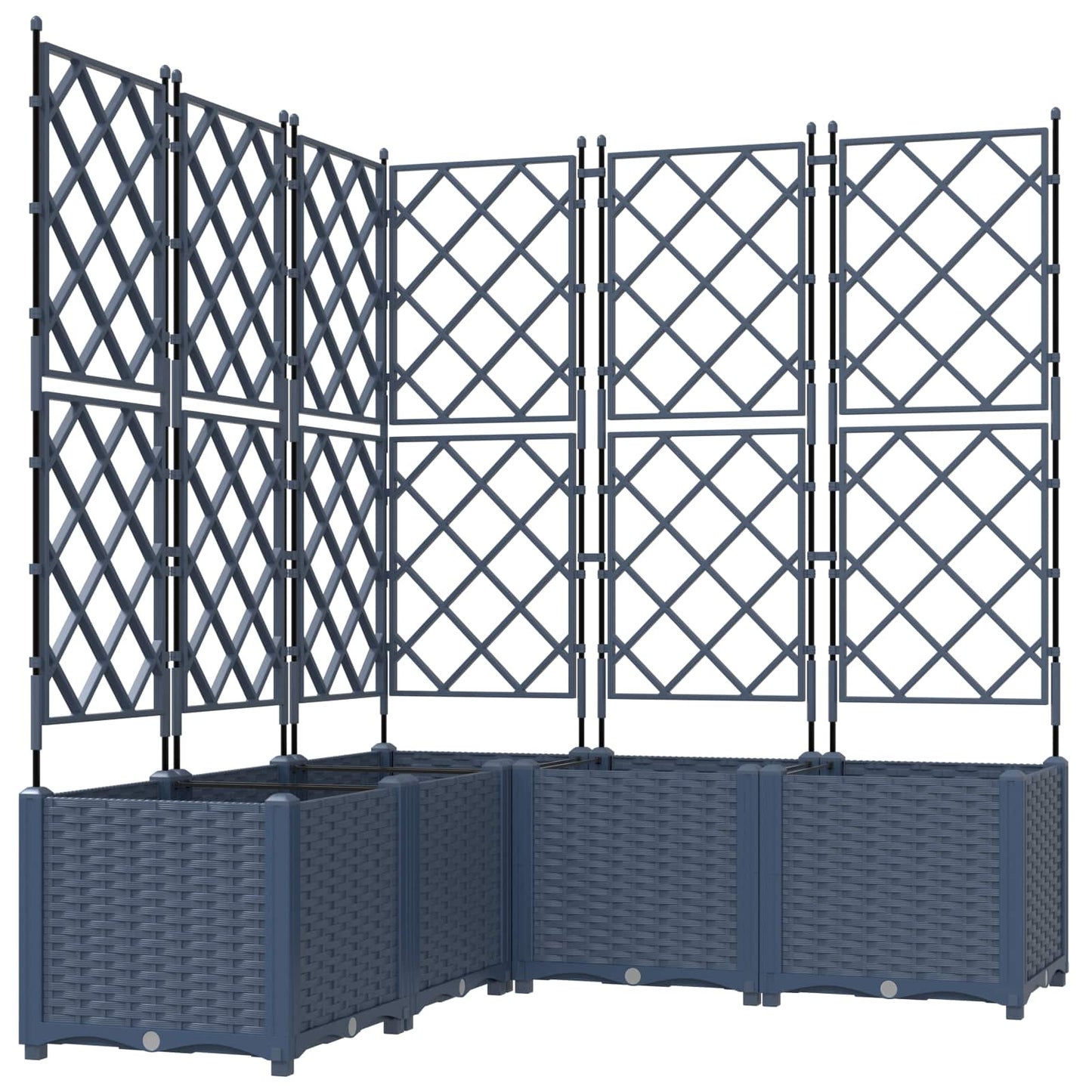 Kerti cserép 5 db Szürke 120 x 120 x 143 cm PP