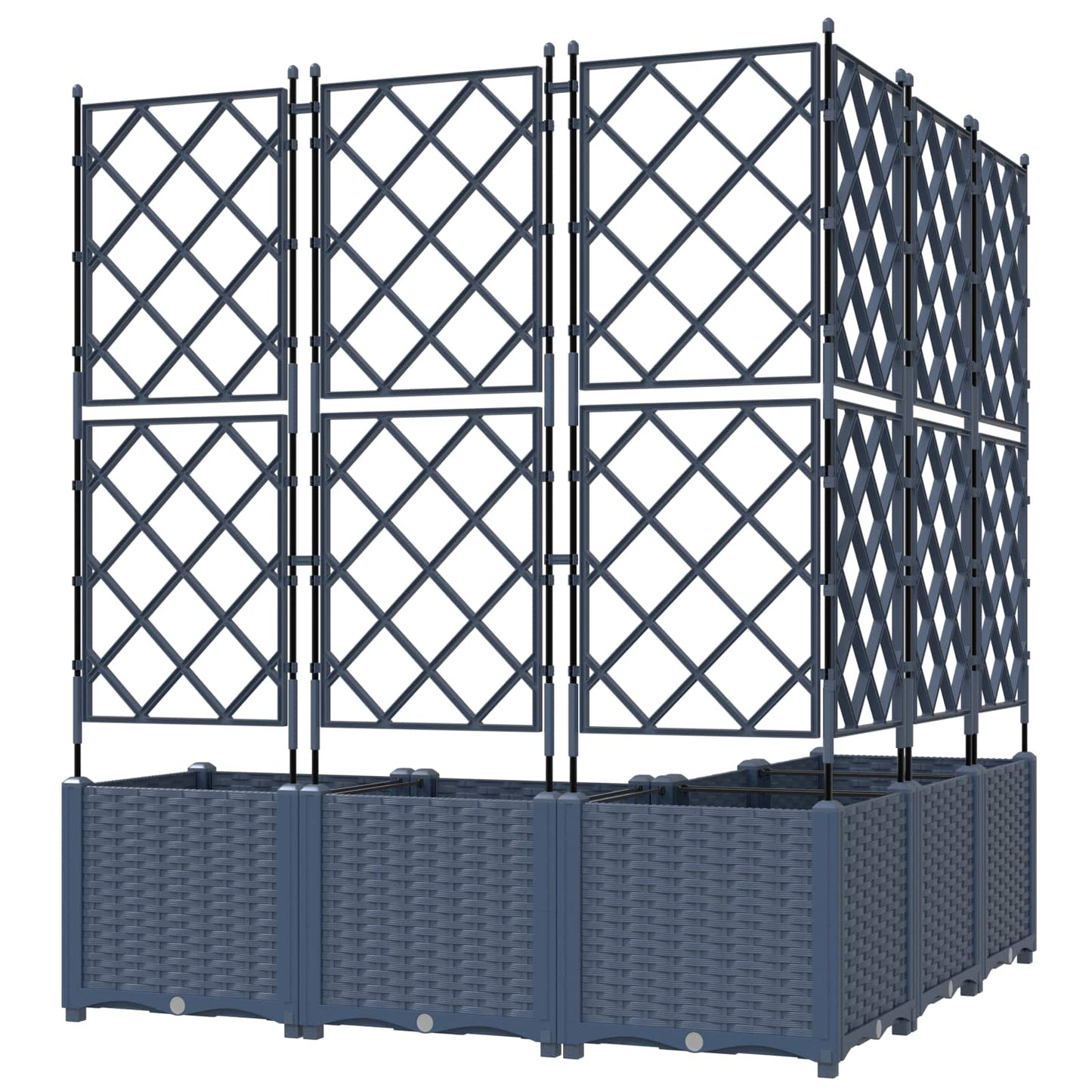 Kerti cserép 5 db Szürke 120 x 120 x 143 cm PP