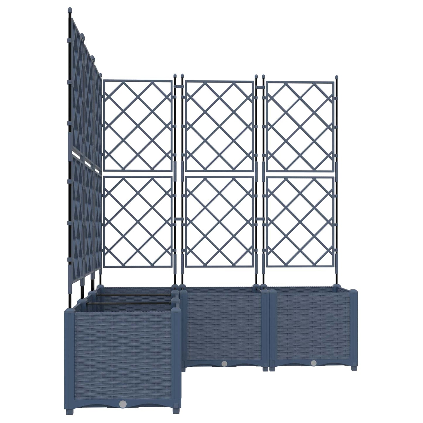 Kerti cserép 5 db Szürke 120 x 120 x 143 cm PP