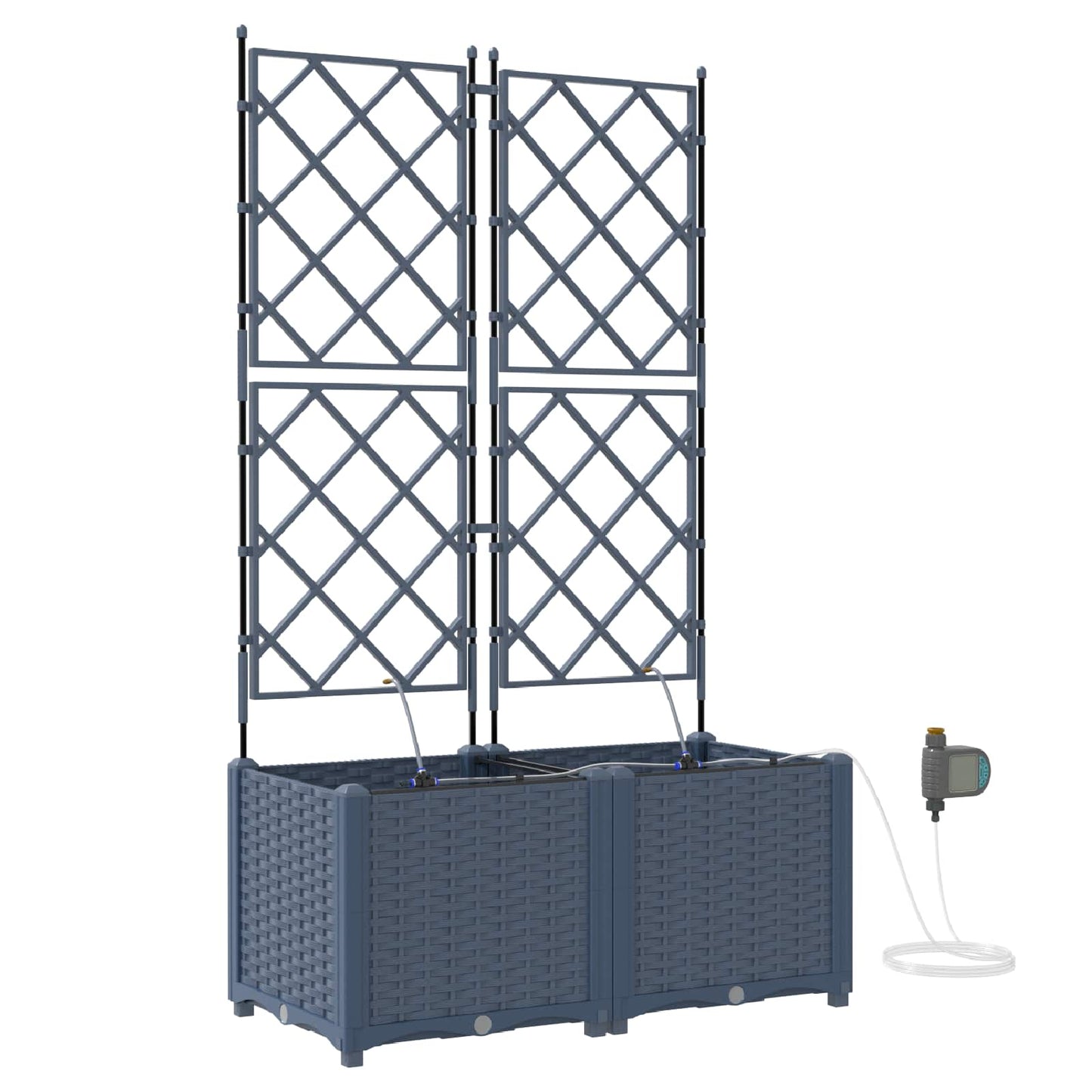Kerti cserép 2 db Szürke 80 x 40 x 142 cm PP