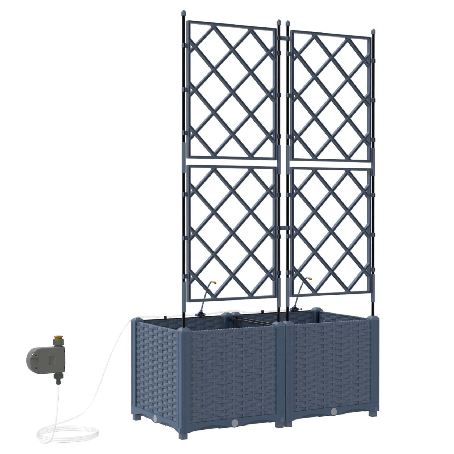 Kerti cserép 2 db Szürke 80 x 40 x 142 cm PP