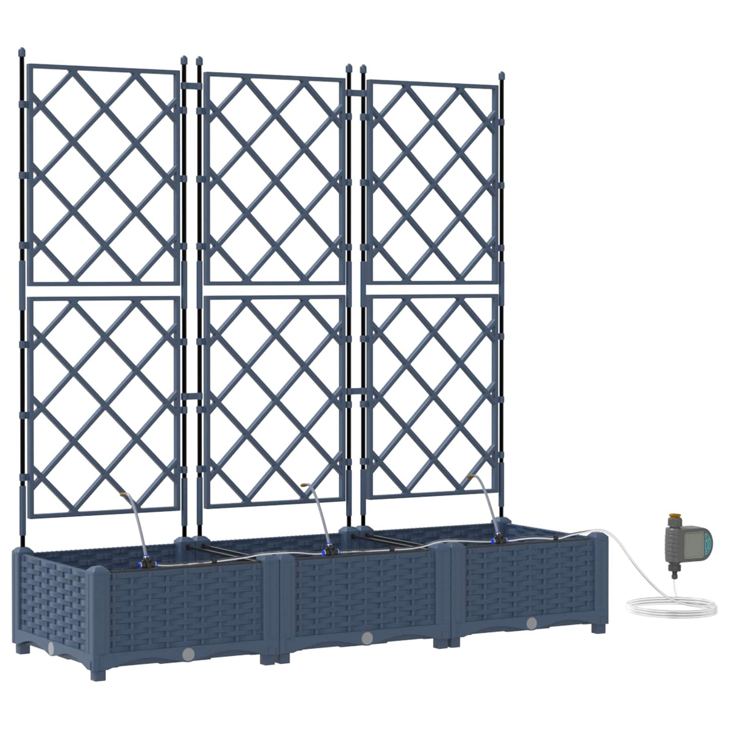 Kerti cserép 3 db Szürke 120 x 40 x 126 cm PP