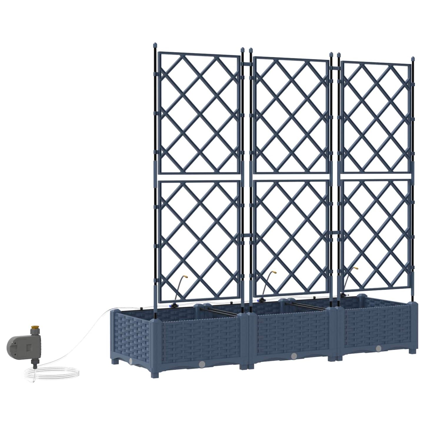 Kerti cserép 3 db Szürke 120 x 40 x 126 cm PP