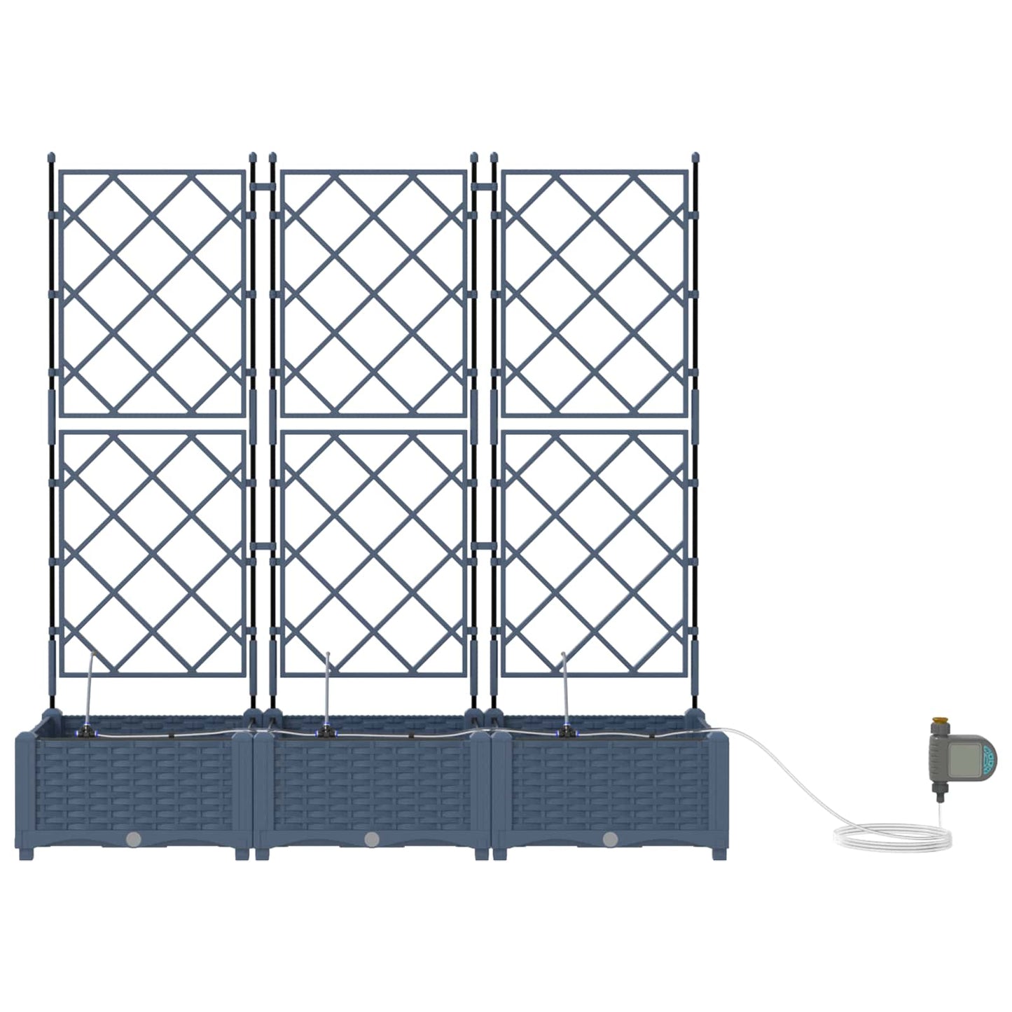 Kerti cserép 3 db Szürke 120 x 40 x 126 cm PP