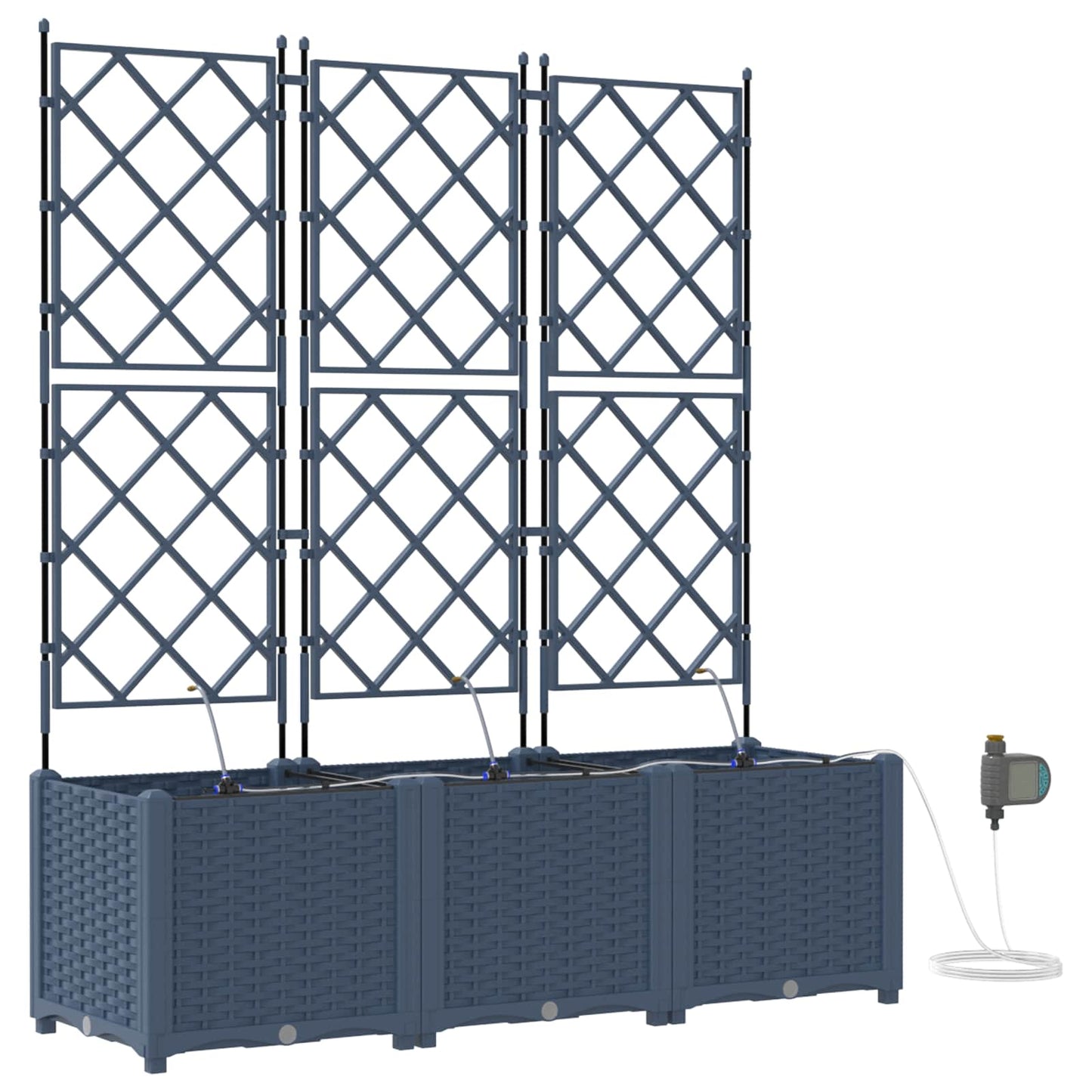Kerti cserép 3 db Szürke 120 x 40 x 142 cm PP