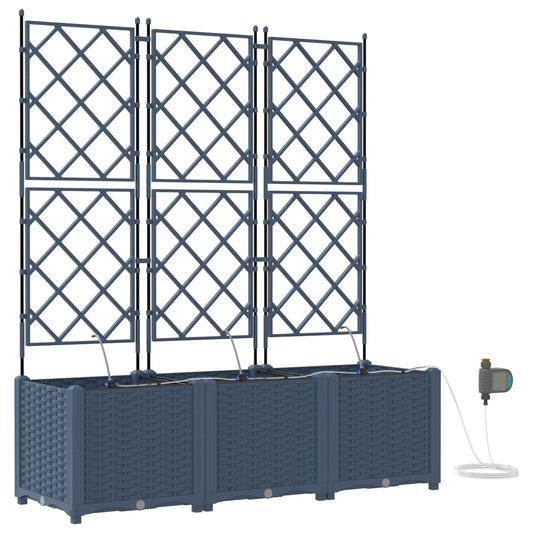Kerti cserép 3 db Szürke 120 x 40 x 142 cm PP