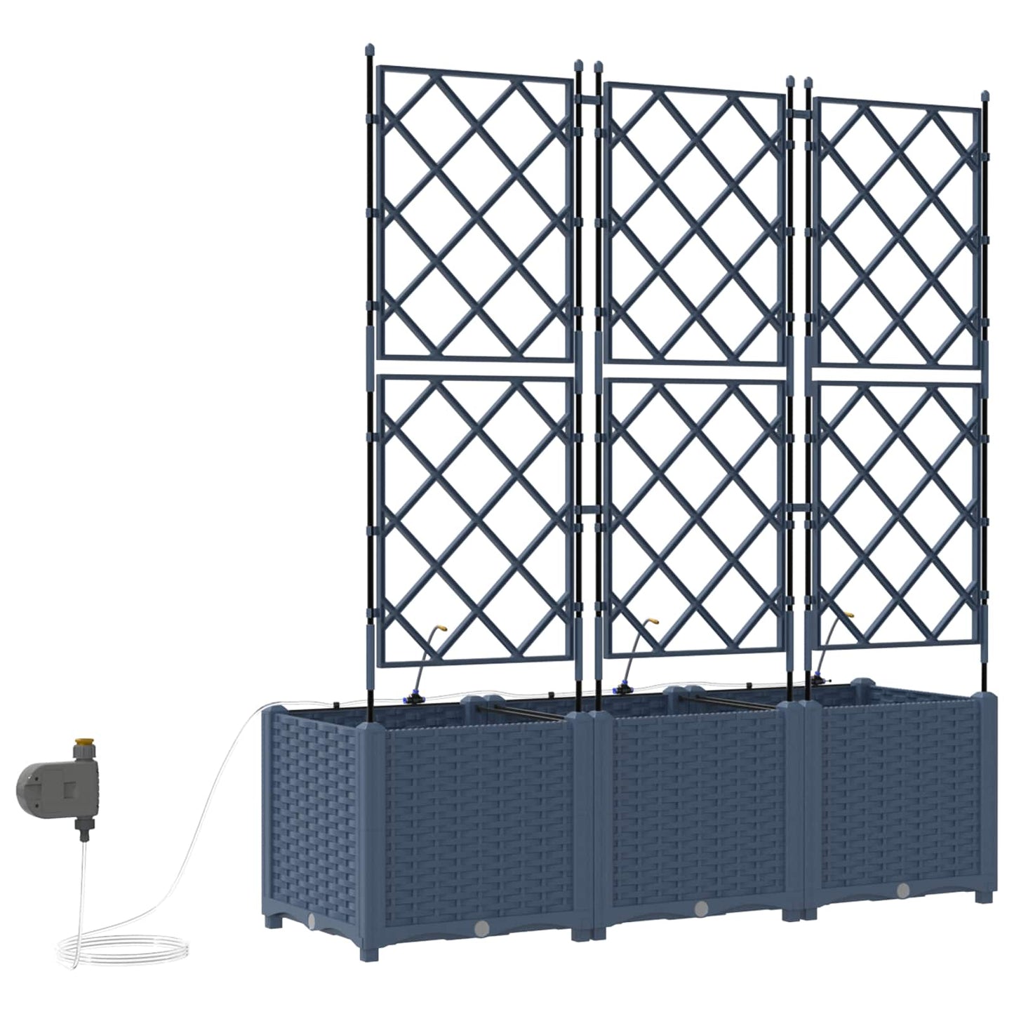 Kerti cserép 3 db Szürke 120 x 40 x 142 cm PP
